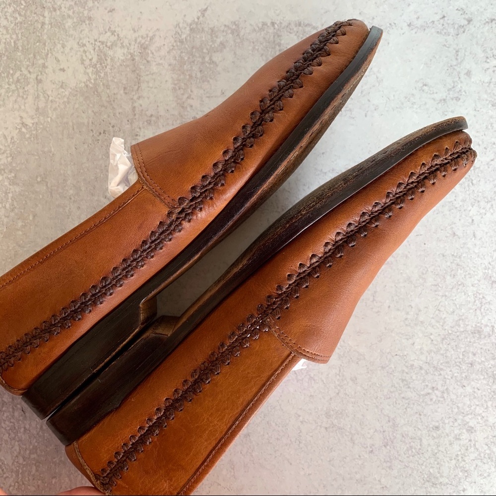 Kenneth Cole Cognac Slip-On w/ Crochet Detail 12 D - Picture 6 of 8